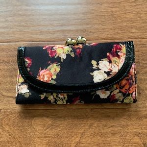 Black Wallet With multicolor Flowers